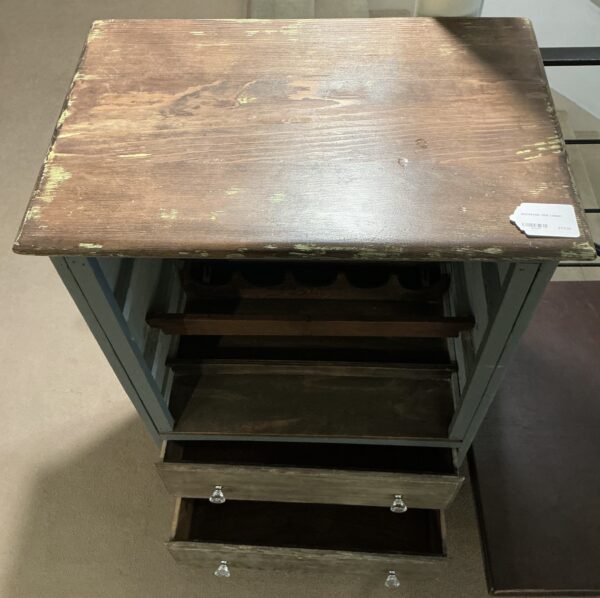 distressed wine cabinet