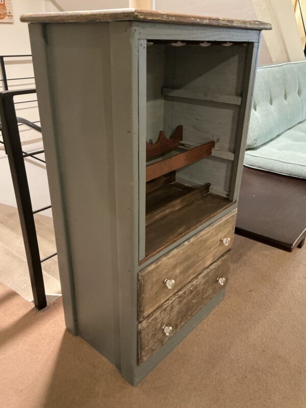 distressed wine cabinet