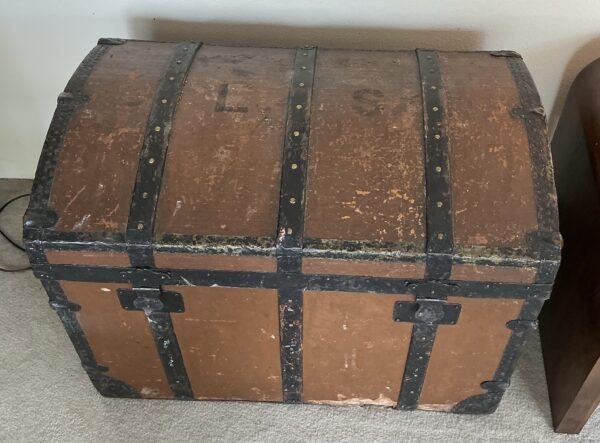 large vintage steamer trunk