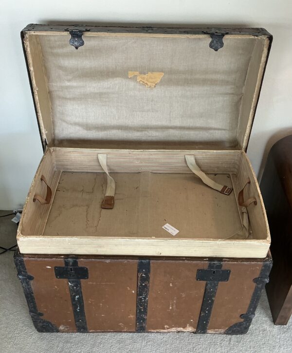 large vintage steamer trunk