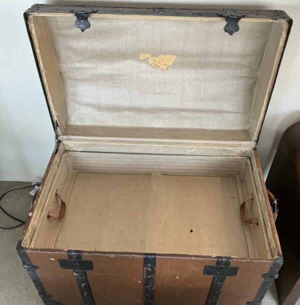 large vintage steamer trunk