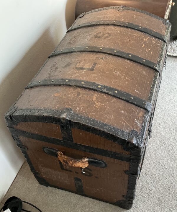 large vintage steamer trunk