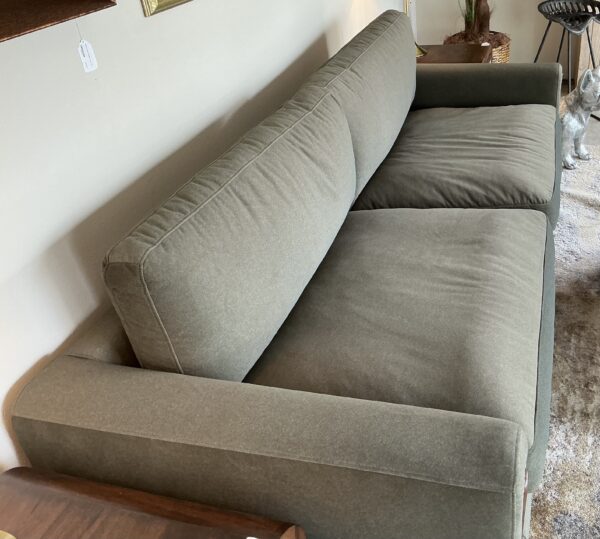 wood trim forest sofa
