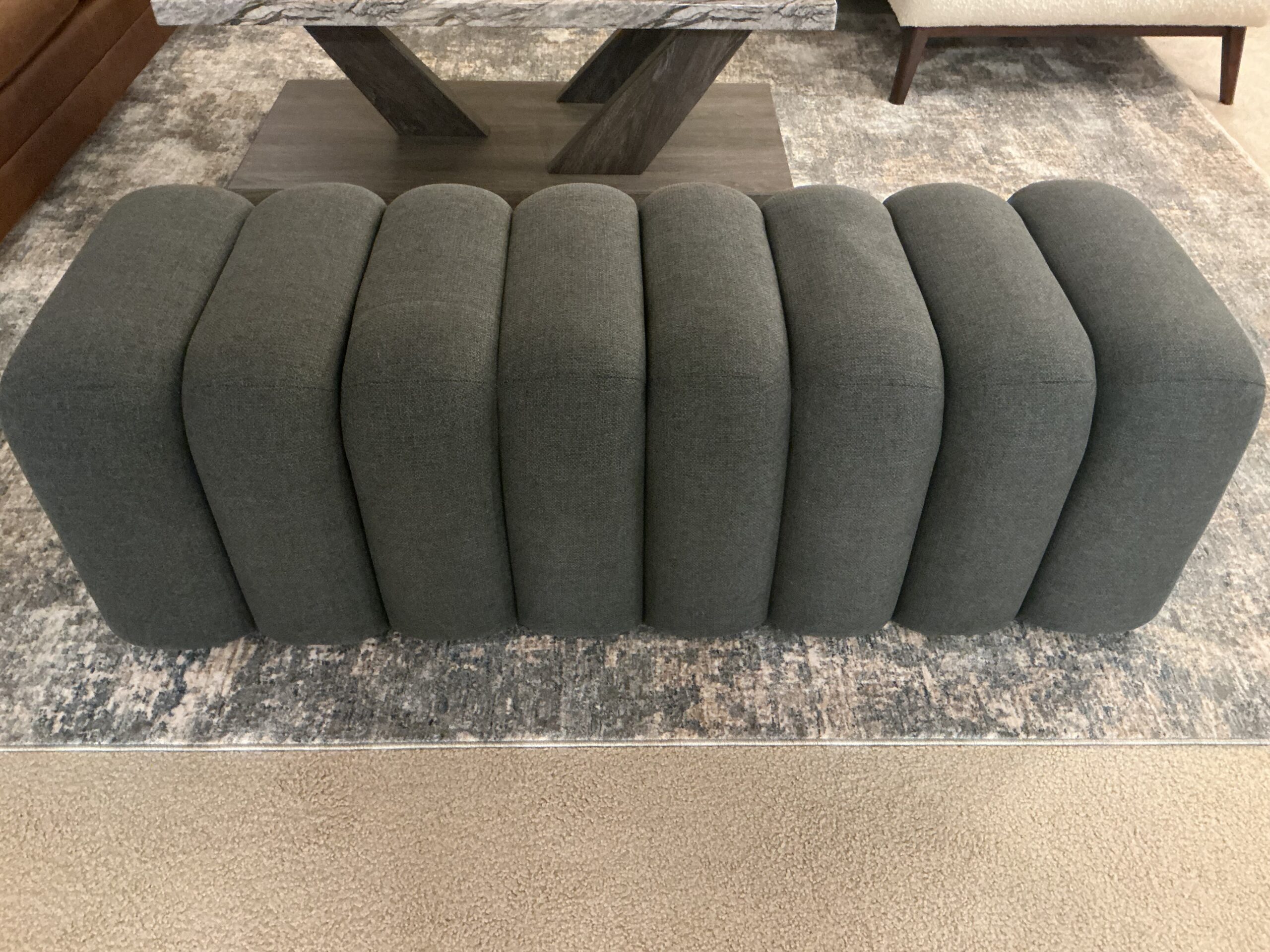 ribbed charcoal bench