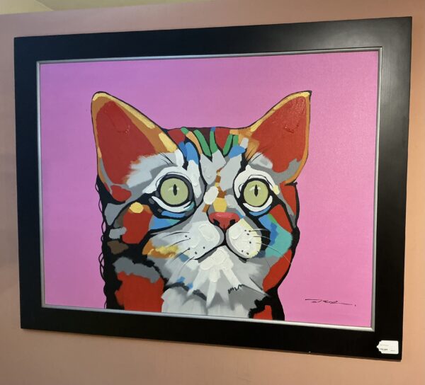 bright, colorful, cat painting