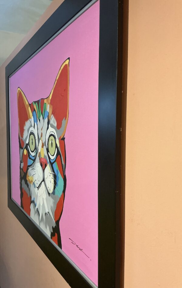 bright, colorful, cat painting