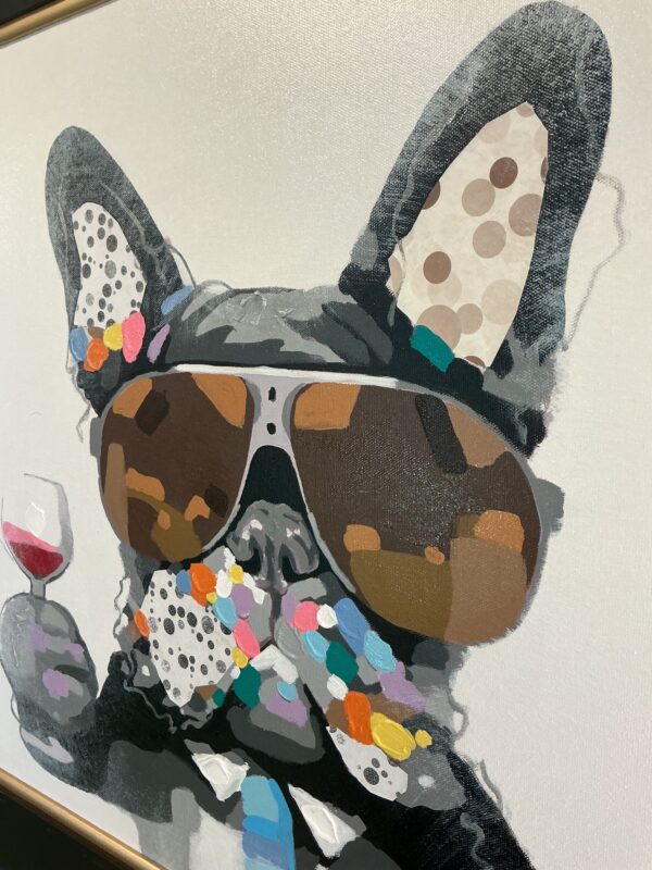 dog with wine painting