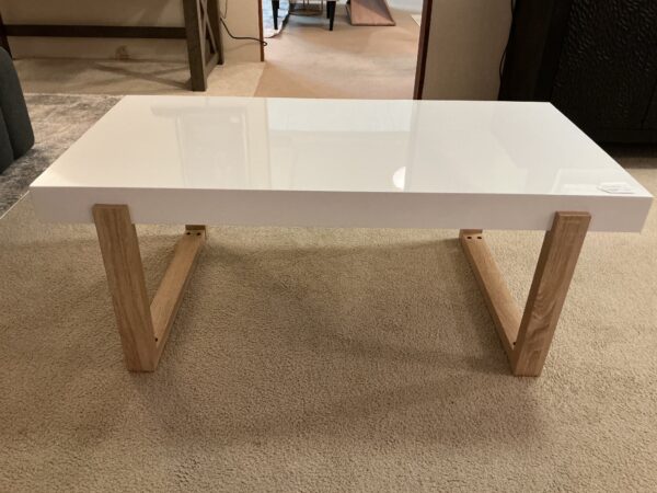 white mod coffee table