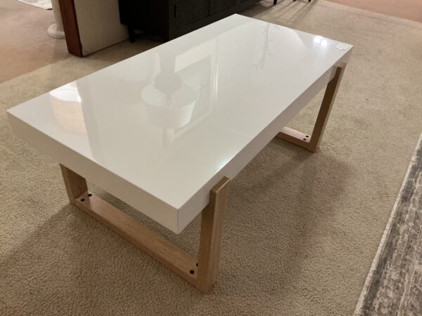 white mod coffee table