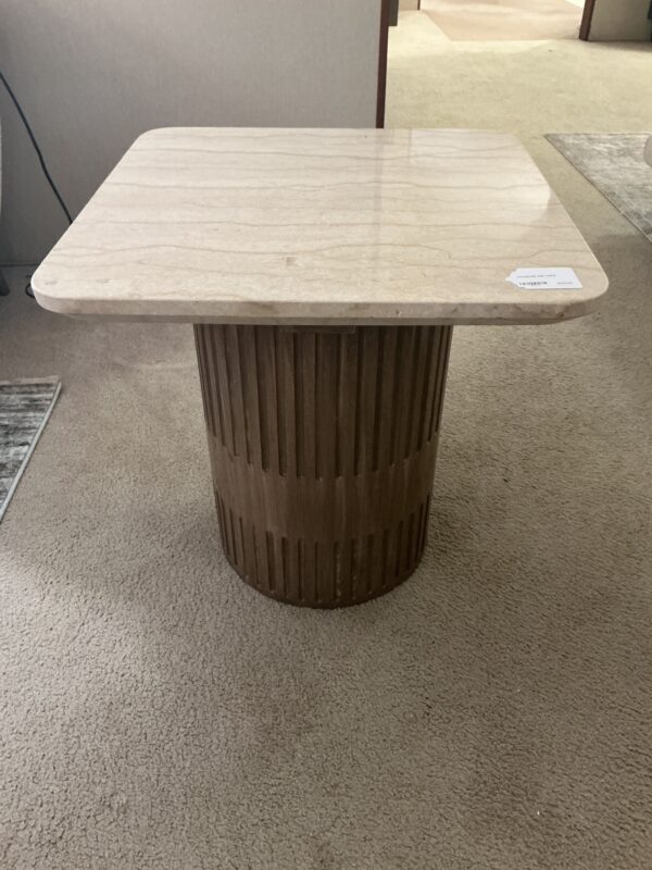 travertine side table