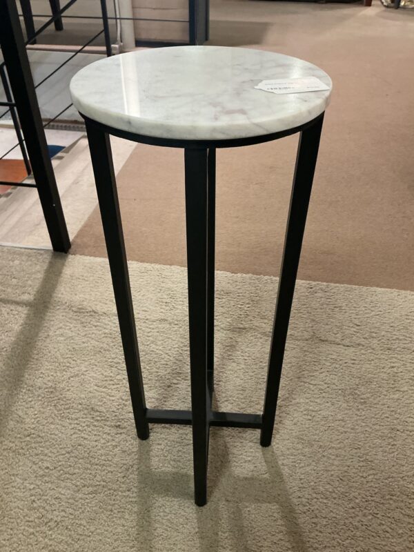 stone pedestal side table