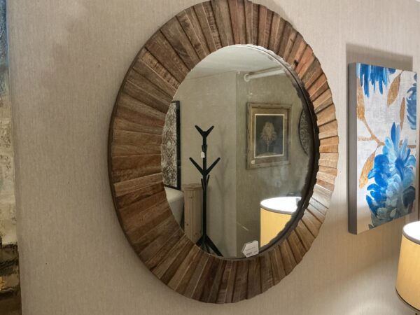 patterned wood fram mirro