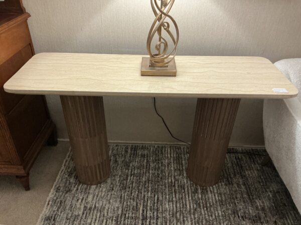 travertine console table