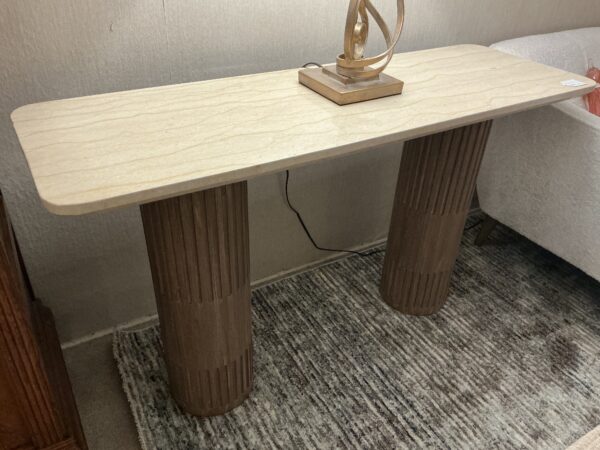travertine console table