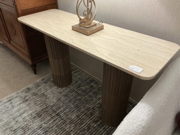travertine console table
