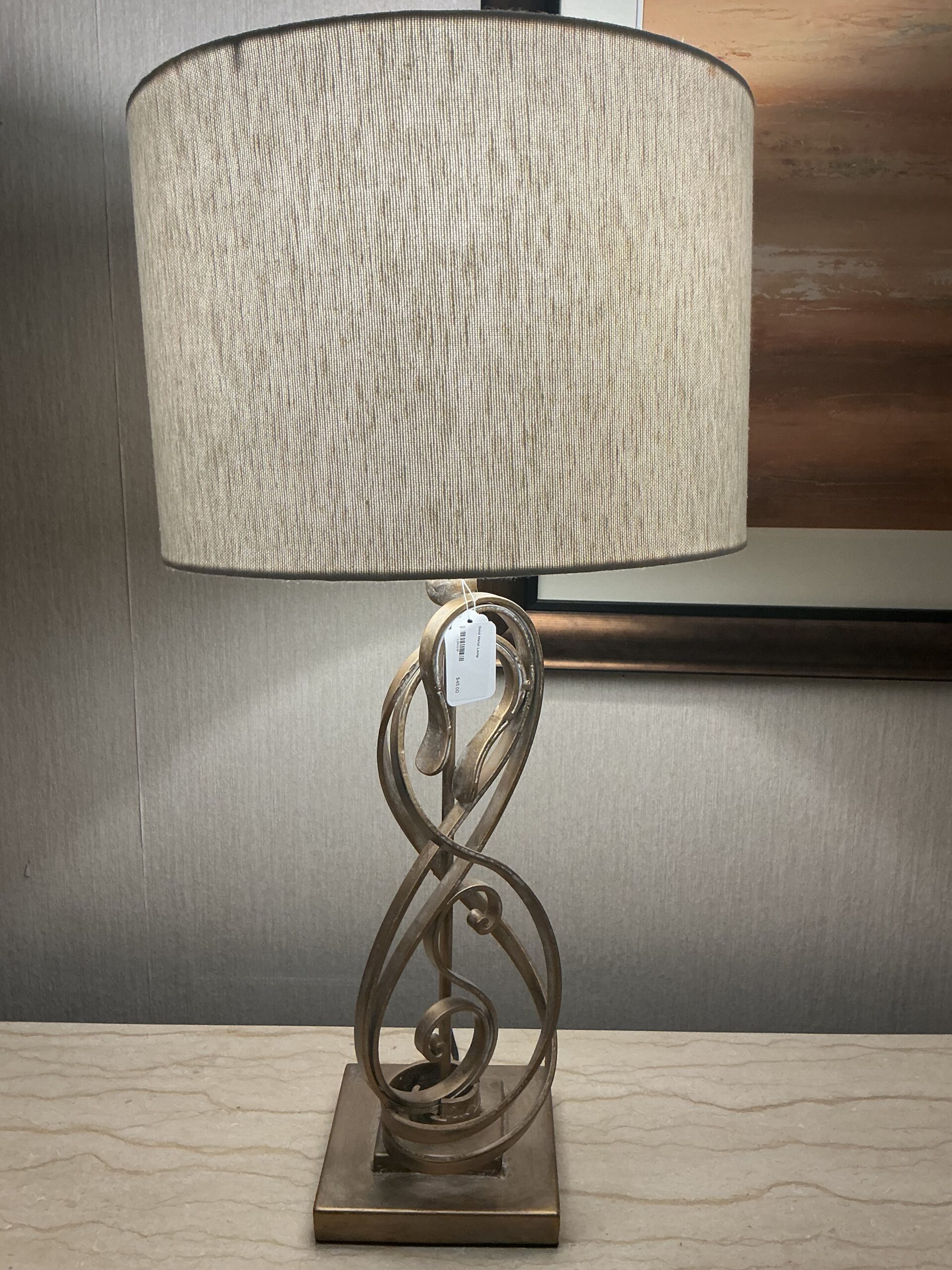 gold metal lamp
