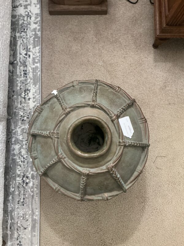 green and gold floor vase