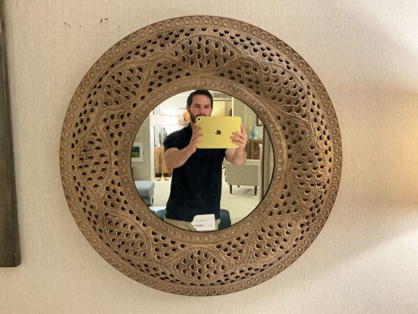lg brown metal mirror