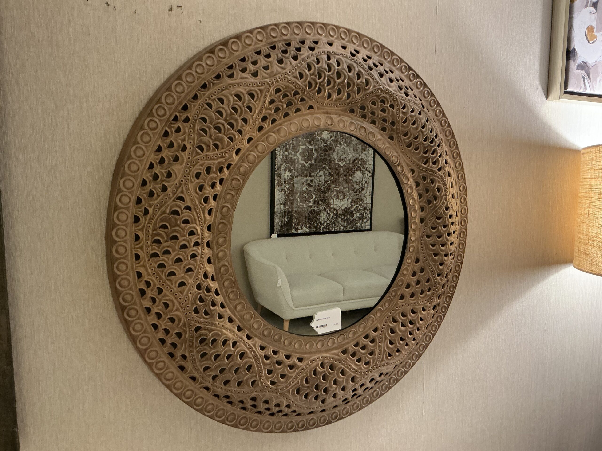 lg brown metal mirror
