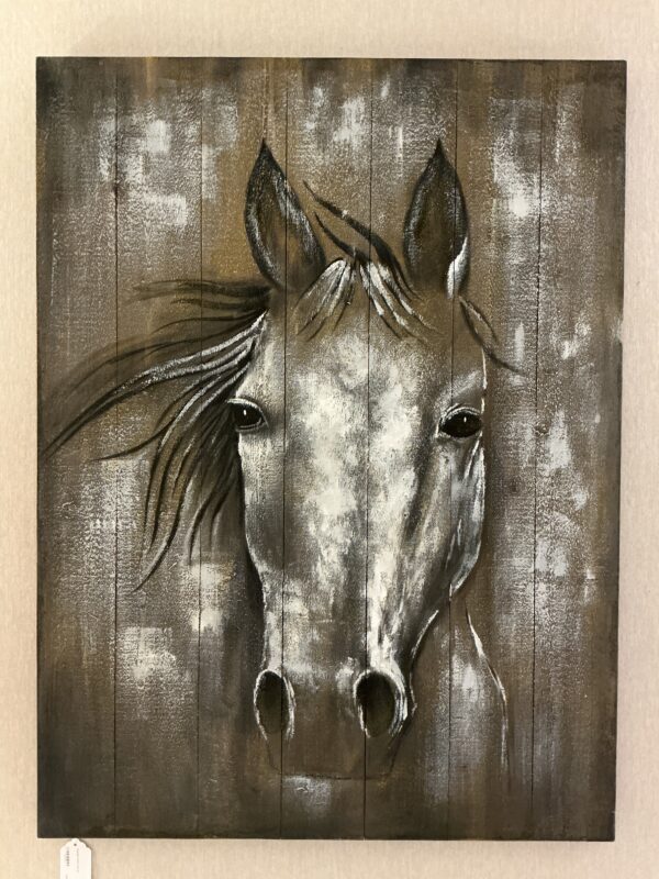 wooden horse wall art
