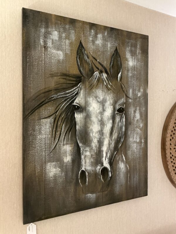 wooden horse wall art