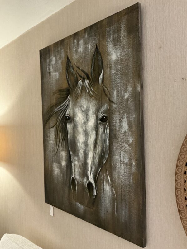 wooden horse wall art