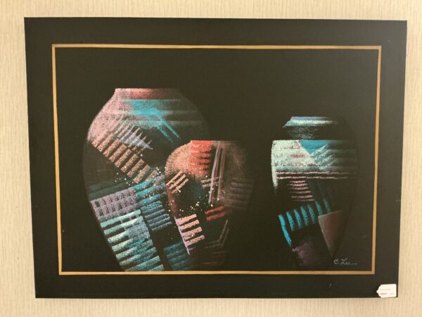 black aztec painting
