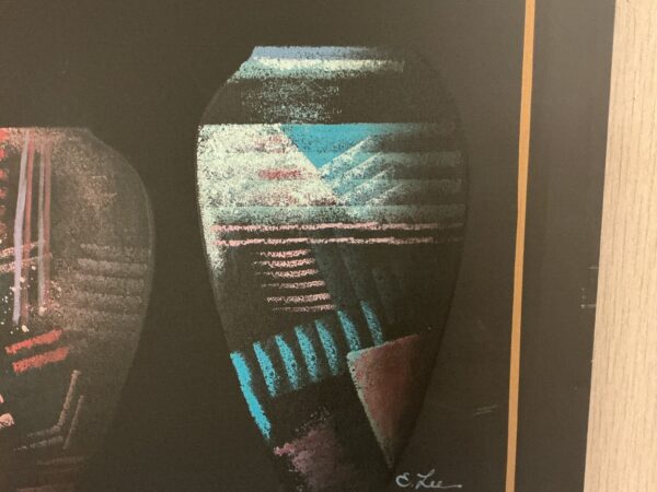 black aztec painting