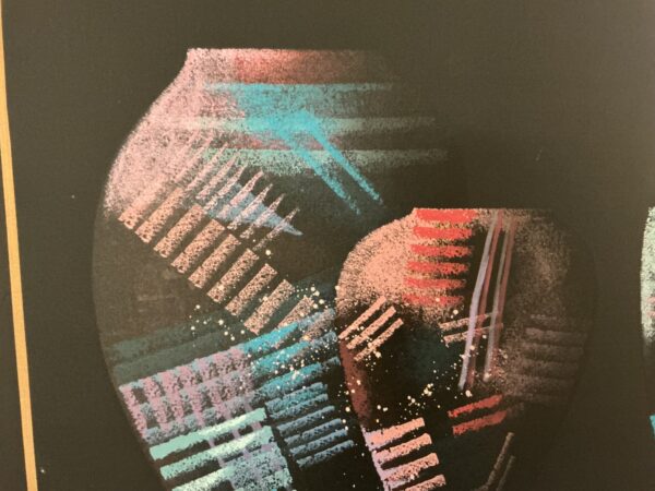 black aztec painting