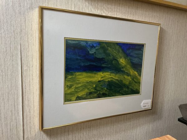 blue and green painting