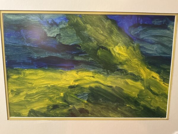blue and green painting