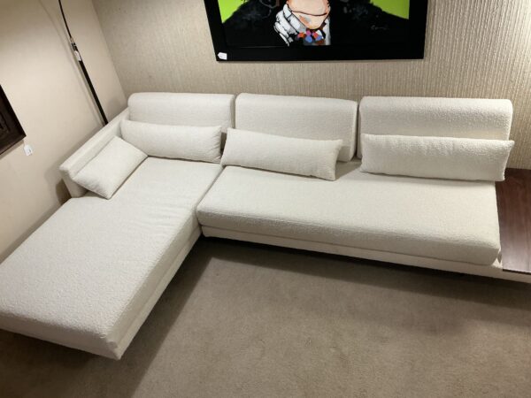 cloud sectional with walnut table