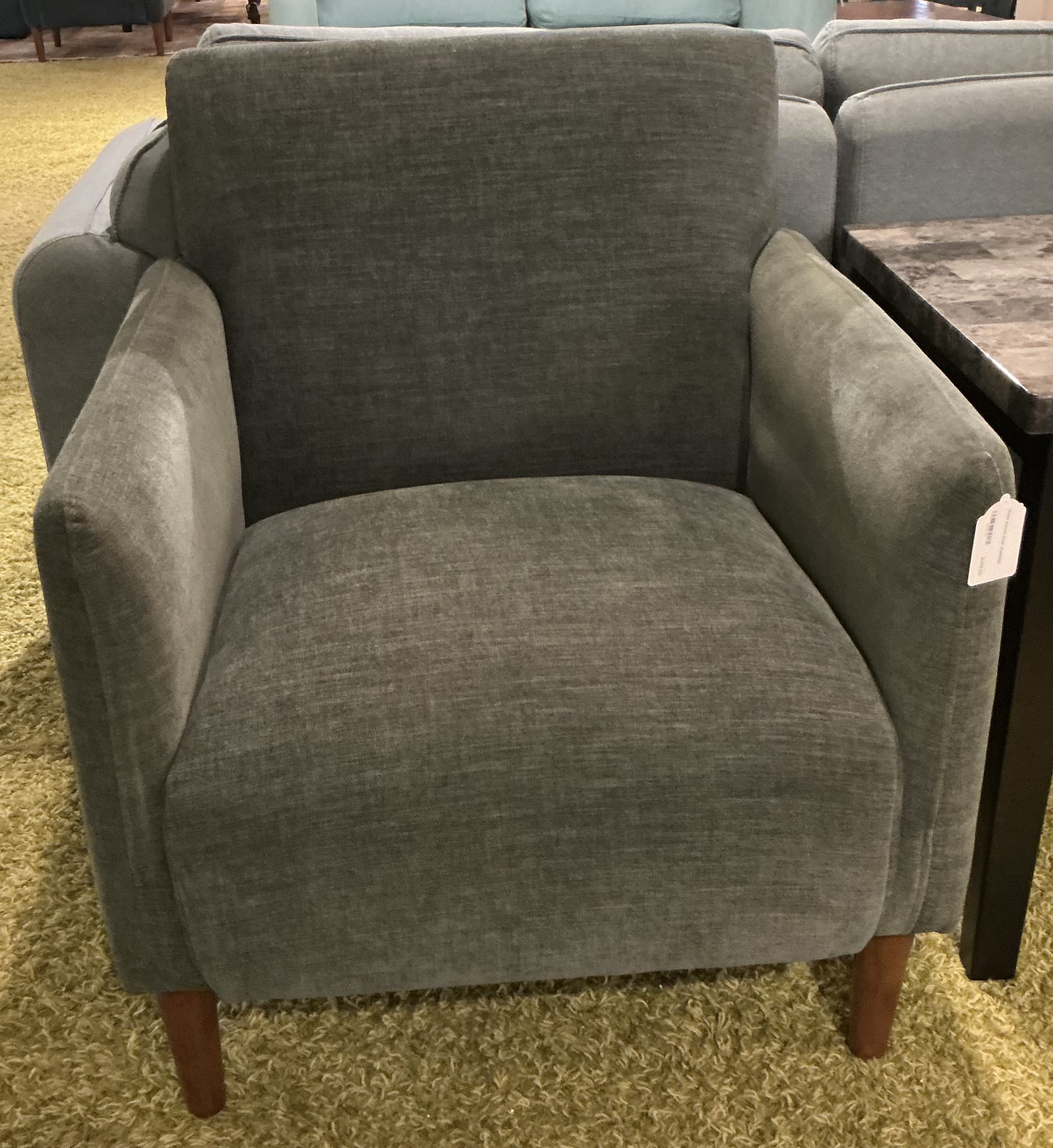 green accent chair
