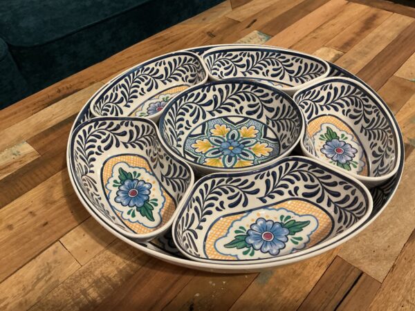 colorful round sev bowl