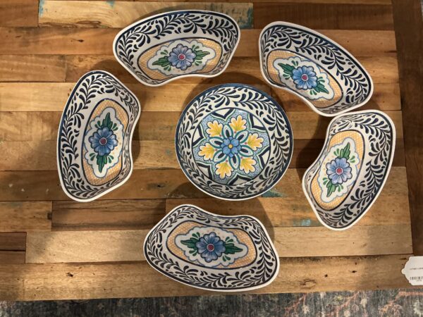 colorful round sev bowl