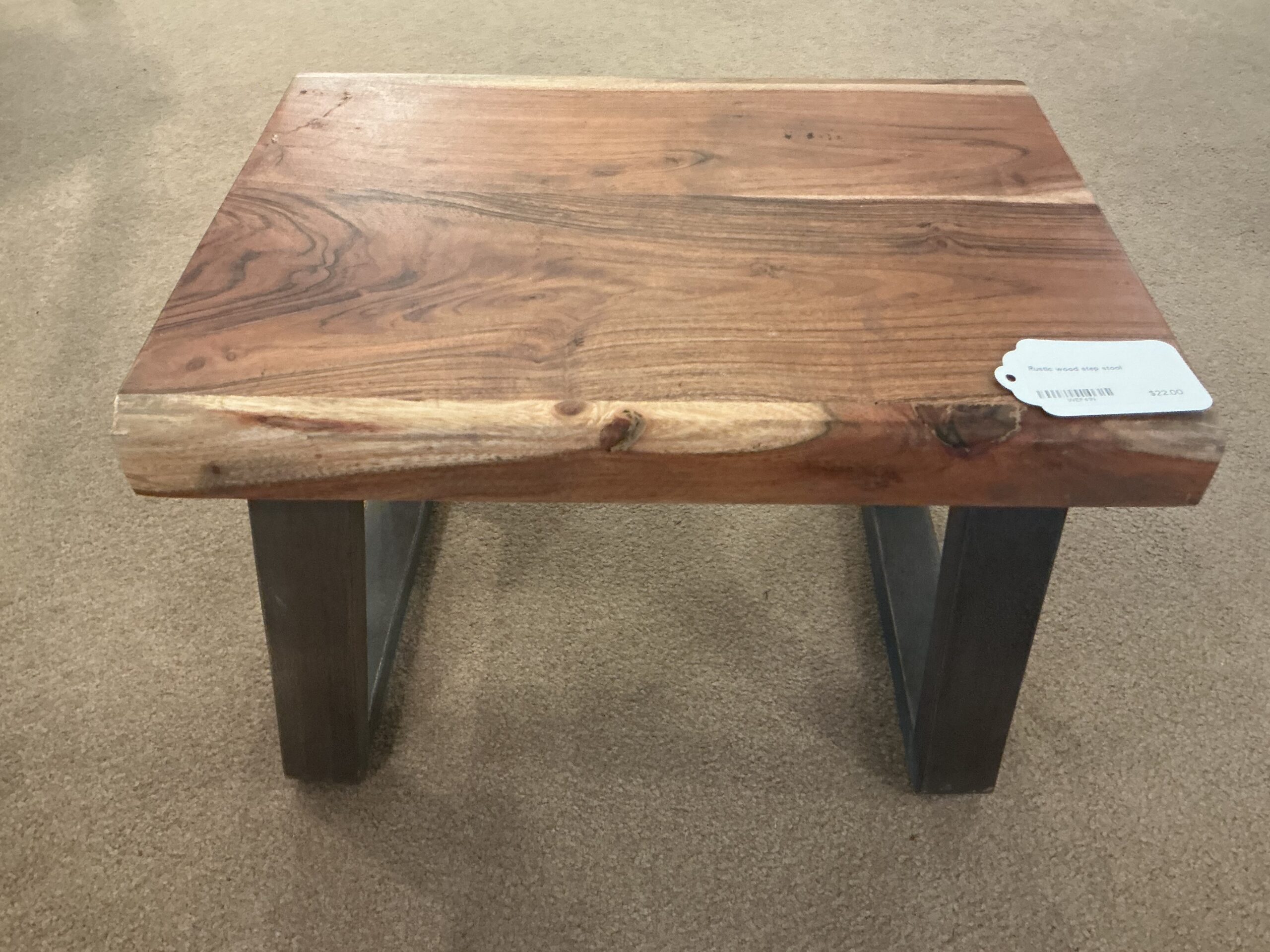 rustic wood step stool