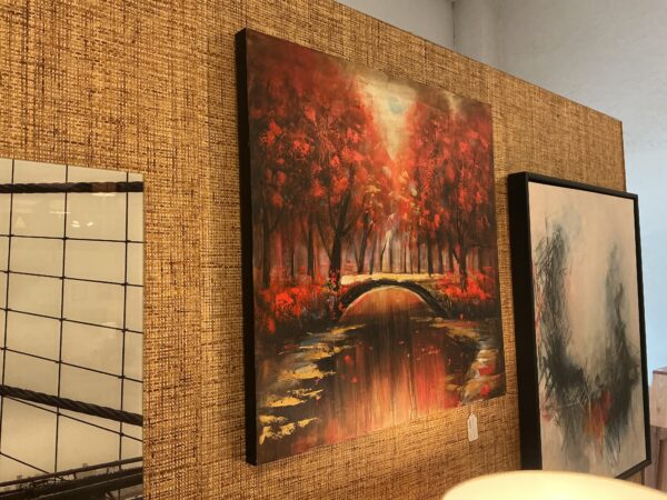 woody bridge scenic canvas art