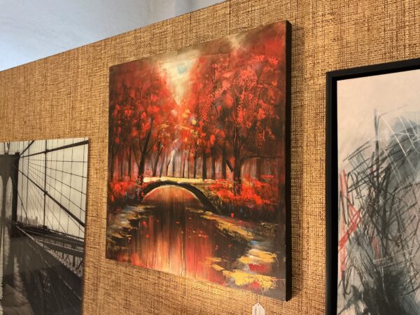 woody bridge scenic canvas art