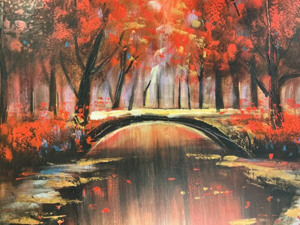 woody bridge scenic canvas art