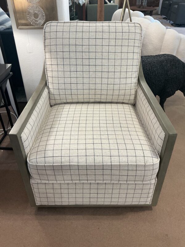 plaid swivel accent chair