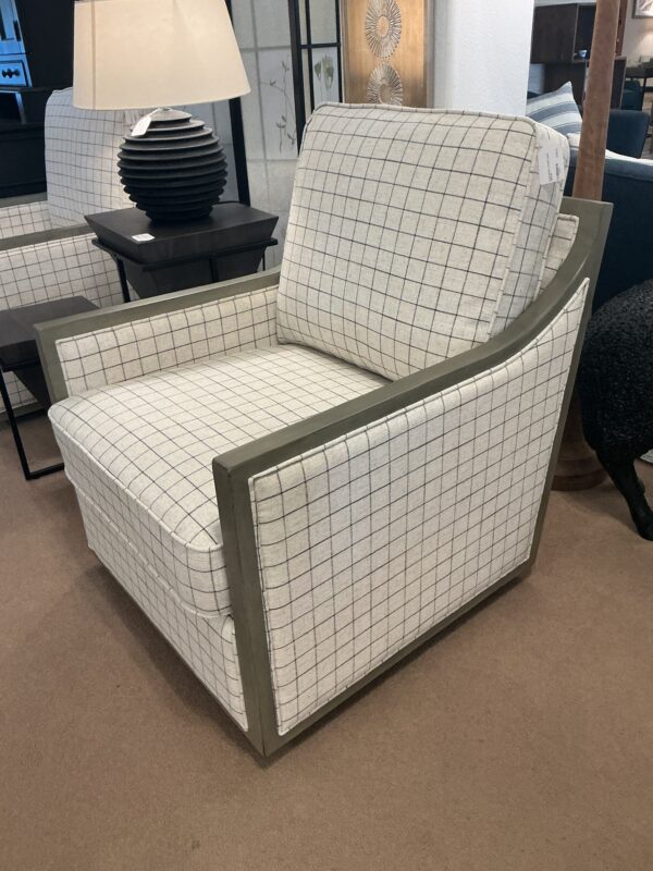 plaid swivel accent chair