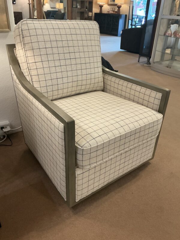 plaid swivel accent chair