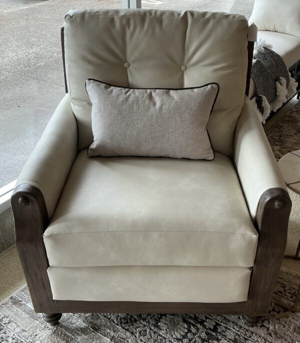 blanc wooden framed armchair