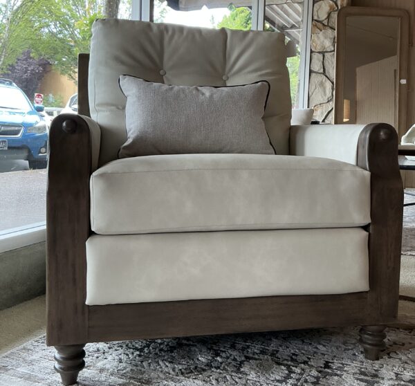 blanc wooden framed armchair