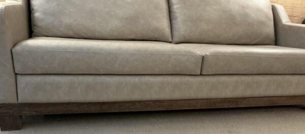white mod wooden frame framed sofa