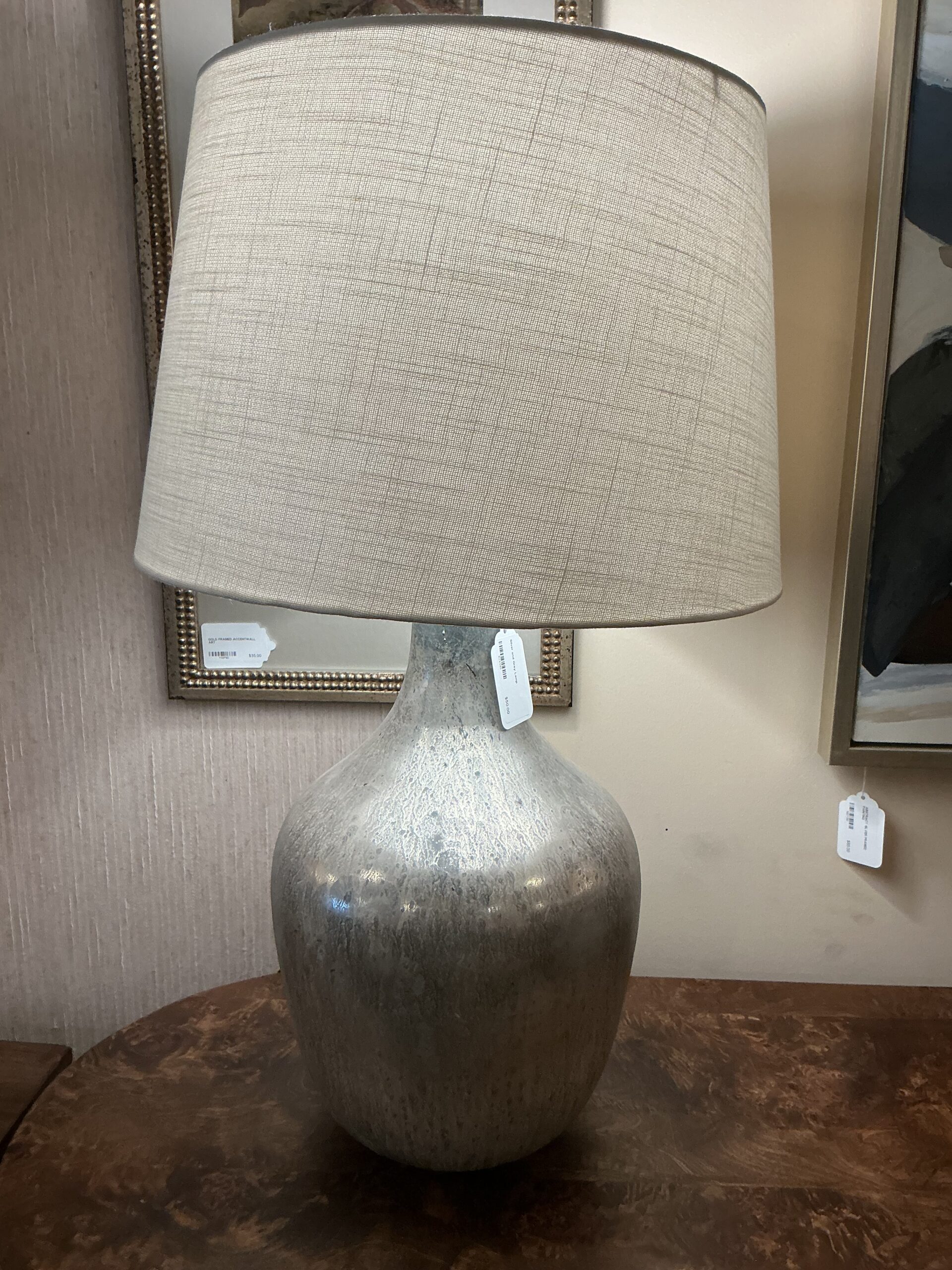 silver and grey lamp