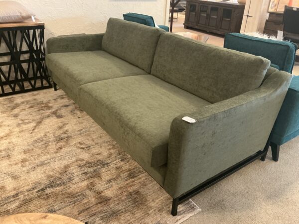 wooden framed metal based sofa