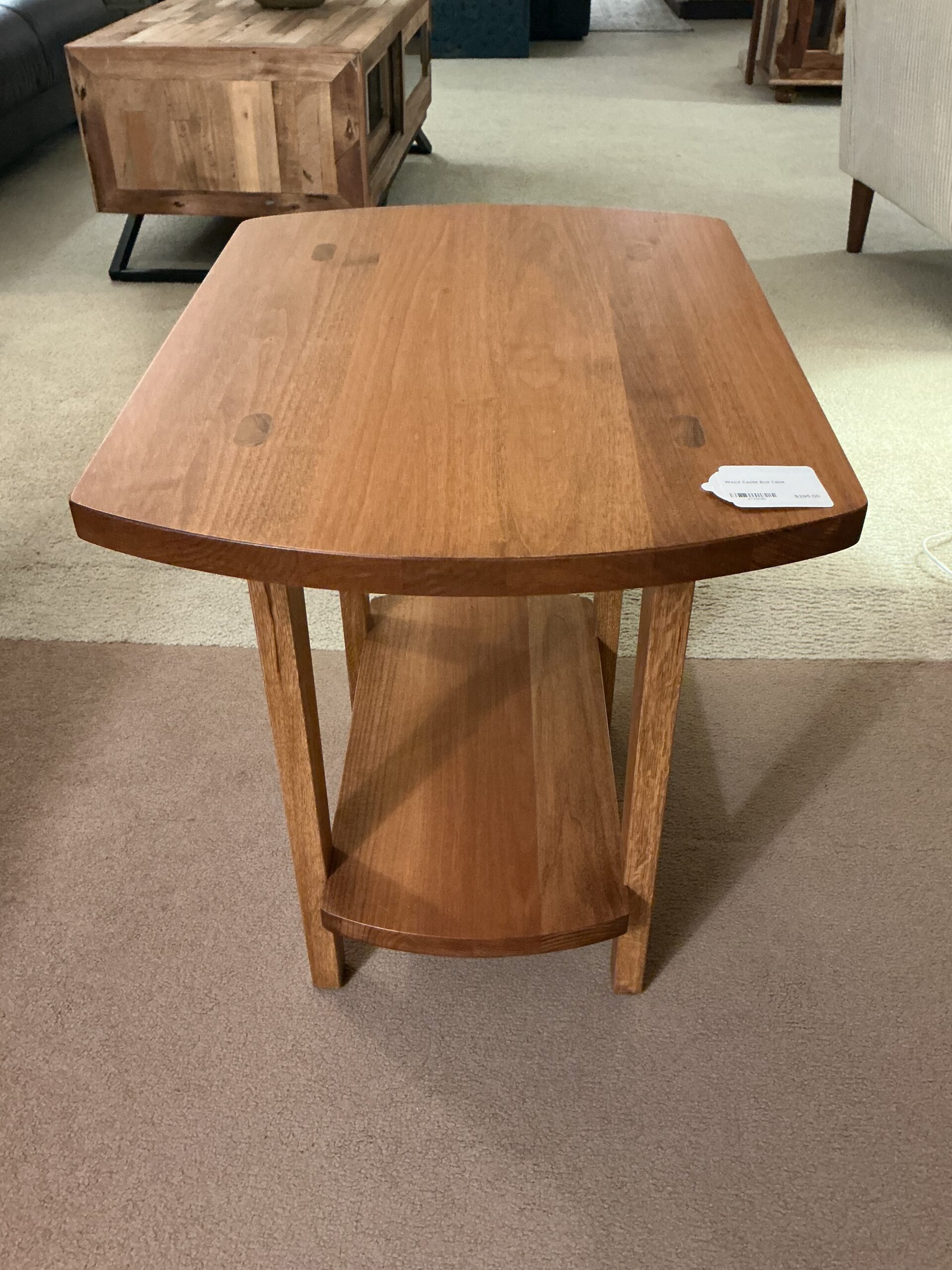 wood castle end table
