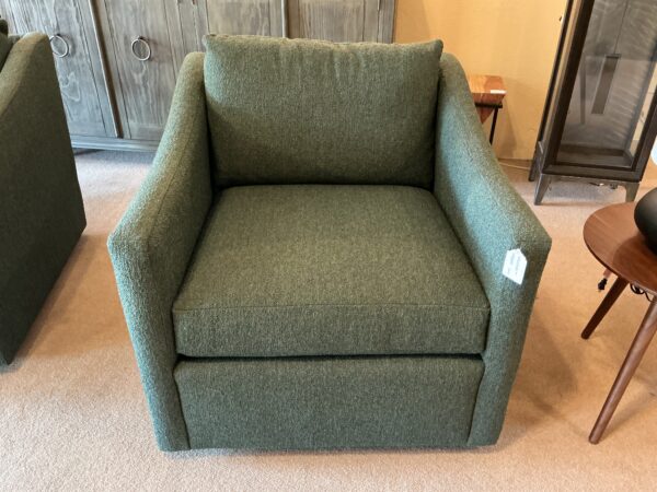 laundry lounge chair green wool boucle