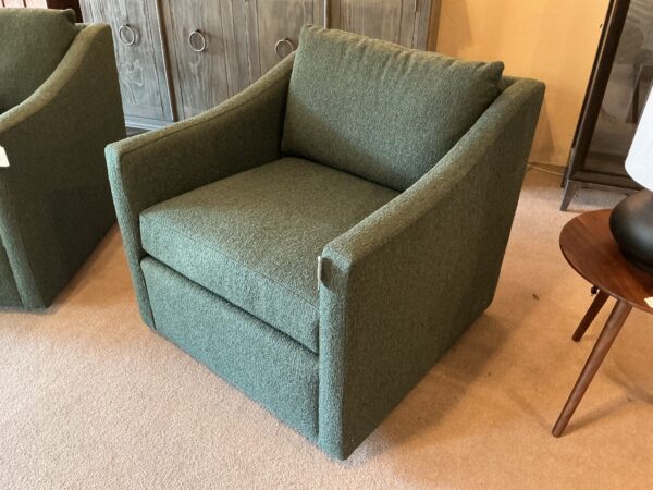 laundry lounge chair green wool boucle